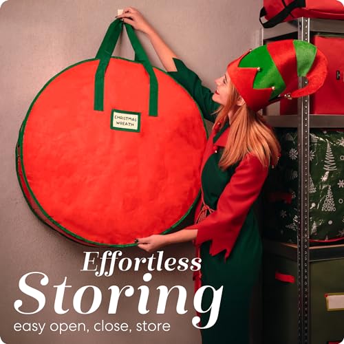 Christmas Wreath Storage Bag - Durable, Easy to Carry (24")