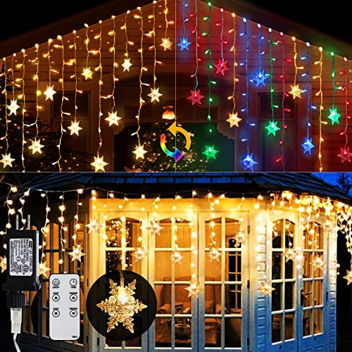 40ft Connectable Christmas Snowflake Icicle Lights - 360 LEDs
