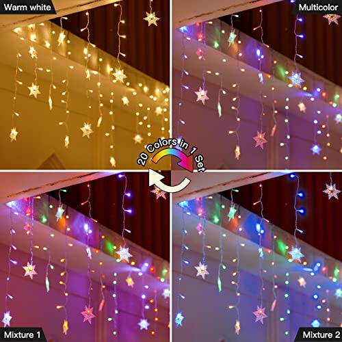 40ft Connectable Christmas Snowflake Icicle Lights - 360 LEDs