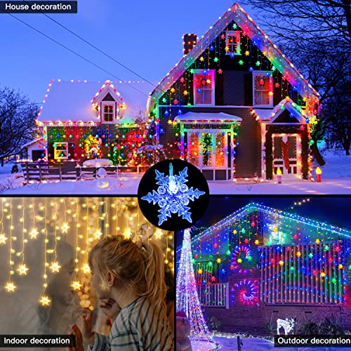 40ft Connectable Christmas Snowflake Icicle Lights - 360 LEDs