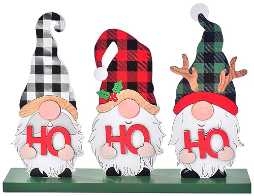 Rustic Wooden Merry Christmas Sign with Gnomes