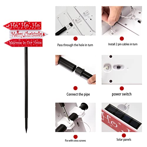 White LED Christmas Solar Path Stake Lights