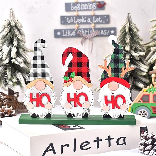 Rustic Wooden Merry Christmas Sign with Gnomes
