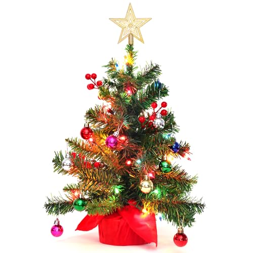 Prelit Decorated Tabletop Christmas Tree - 22 Inch