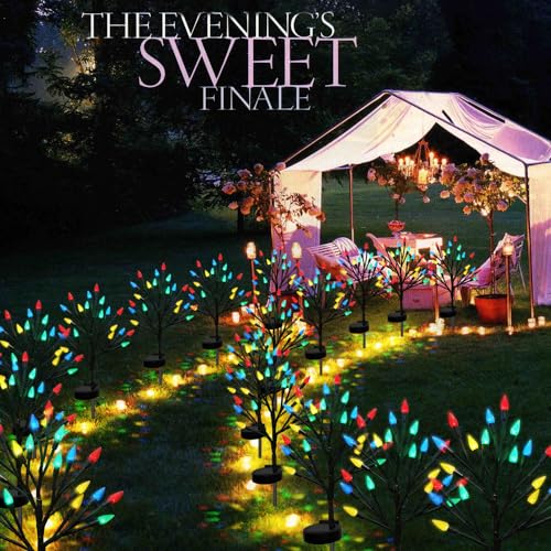 Outdoor Solar Christmas Strawberry Tree Lights - 2 Pack