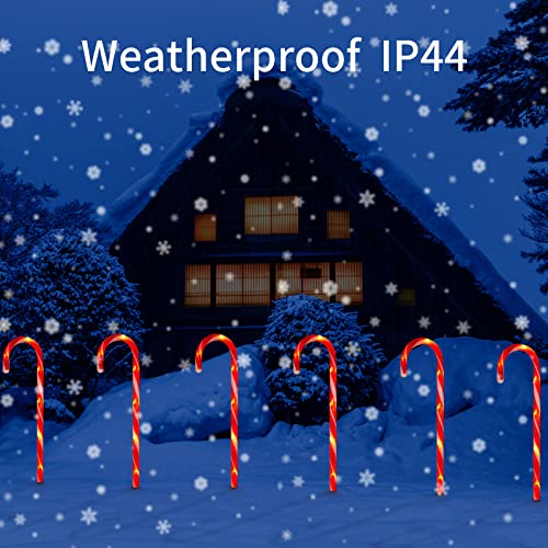 10-Pack Candy Cane Solar Outdoor Christmas Lights