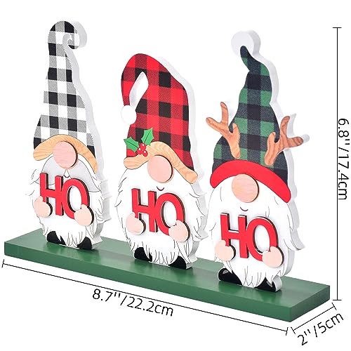 Rustic Wooden Merry Christmas Sign with Gnomes