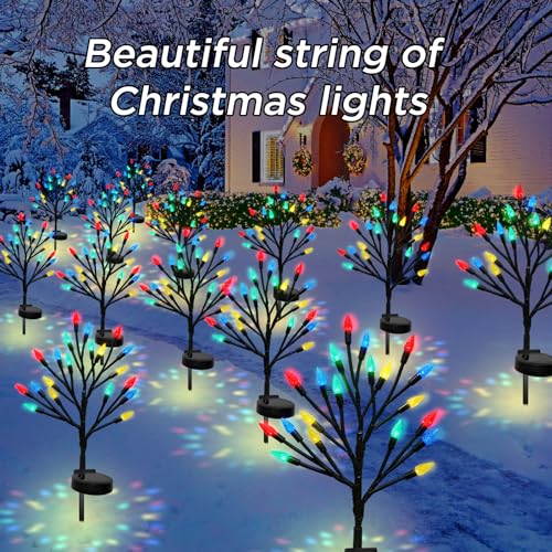 Outdoor Solar Christmas Strawberry Tree Lights - 2 Pack