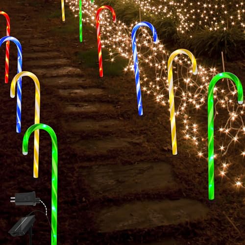 Solar Candy Cane Lights: Festive Outdoor Decor