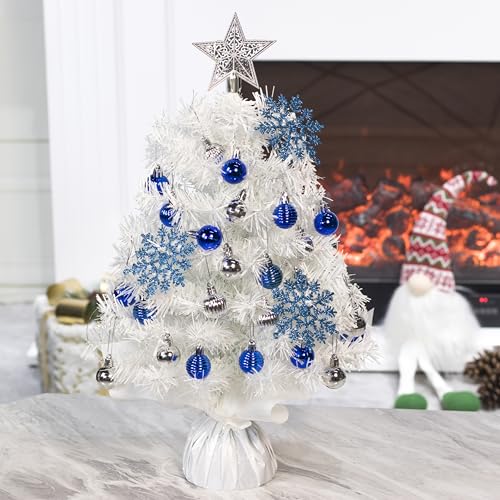 DIY White Tabletop Christmas Tree with LED Lights