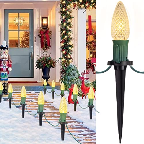 C9 Pathway Lights: Festive Outdoor Christmas Decor, Warm White