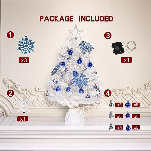 DIY White Tabletop Christmas Tree with LED Lights