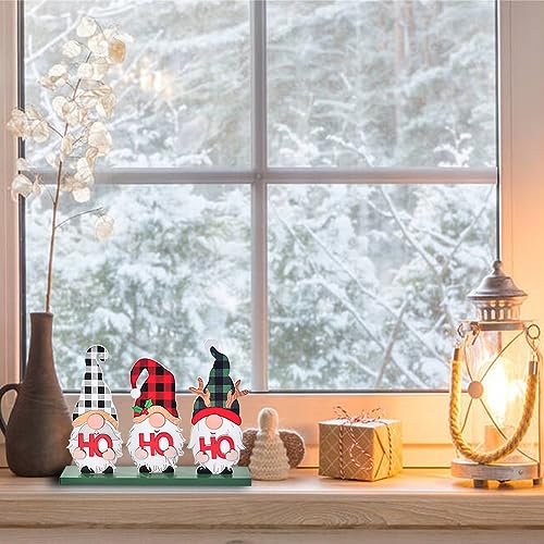 Rustic Wooden Merry Christmas Sign with Gnomes