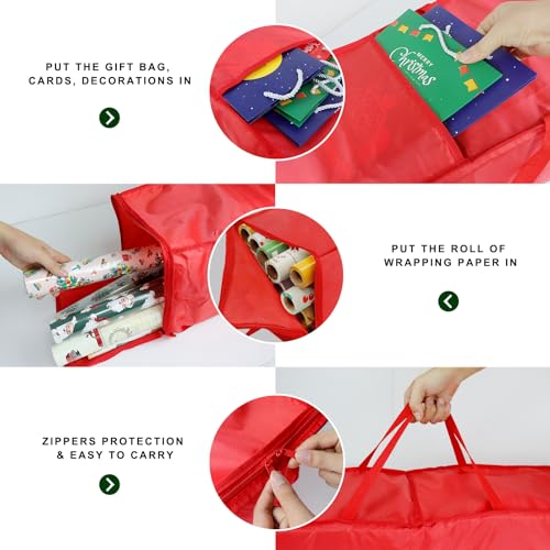 Christmas Wrapping Paper Organizer - Stores 20 Rolls!