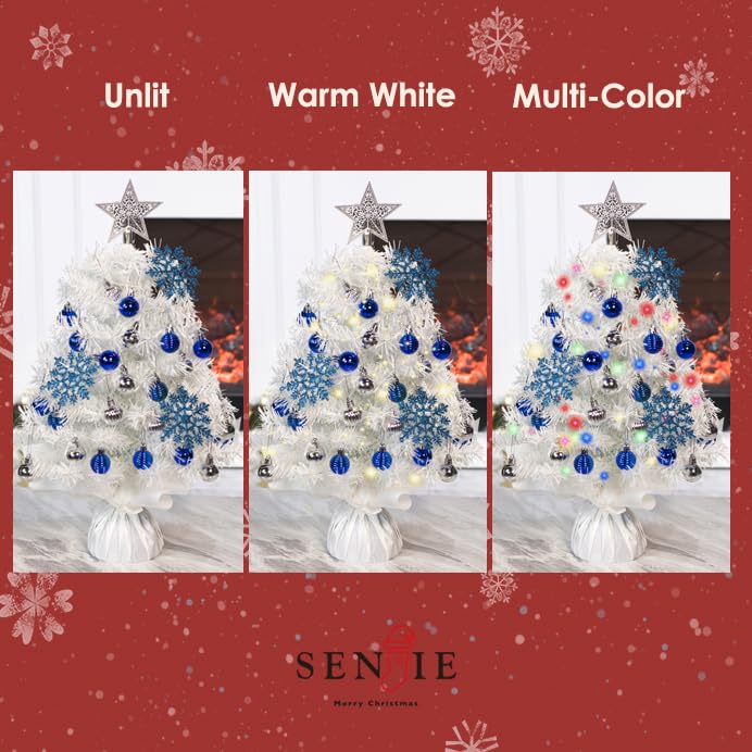 DIY White Tabletop Christmas Tree with LED Lights