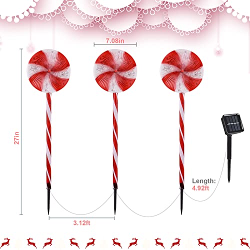 Red Solar Christmas Pathway Lights – 3 Pack