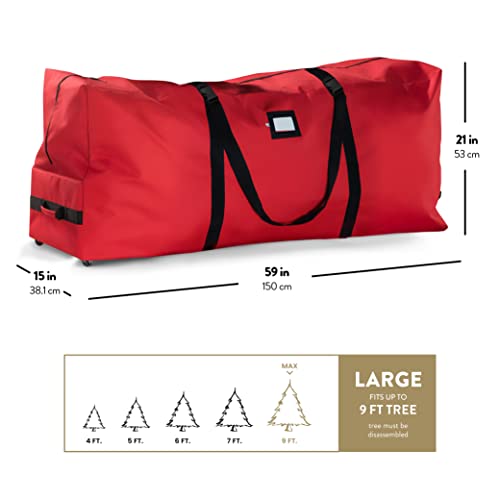Zober 9ft Christmas Tree Storage Bag - Rolling, Durable