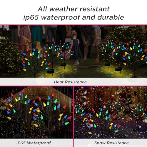 Outdoor Solar Christmas Strawberry Tree Lights - 2 Pack