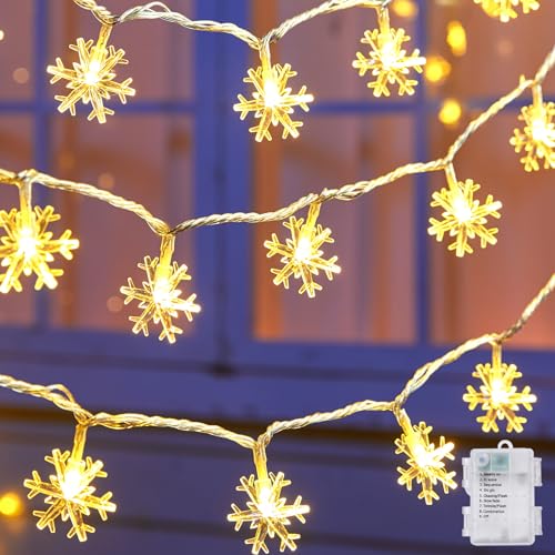 Snowflake Christmas Lights: Outdoor Twinkle Fairy Lights