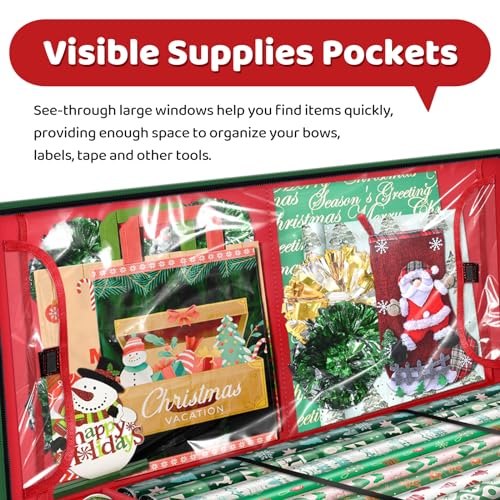 Christmas Wrapping Paper Storage Container, 40 Inch Organizer