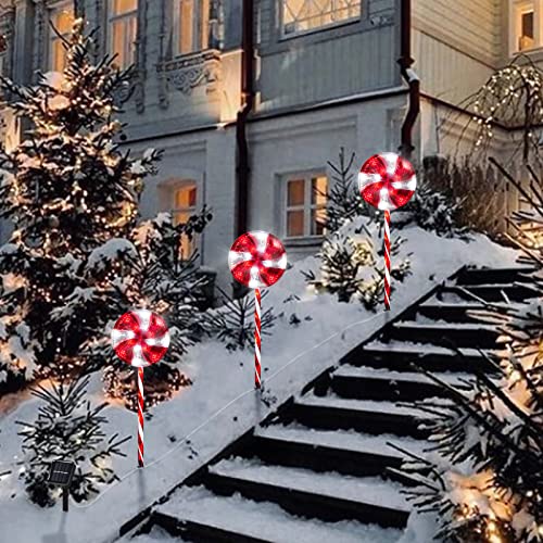Red Solar Christmas Pathway Lights – 3 Pack