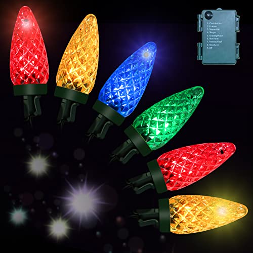 16.4 Ft Christmas Lights, Battery Operated 50 LEDs