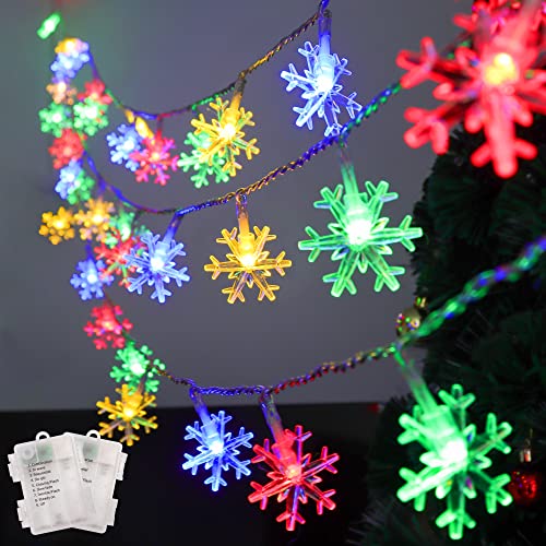 2 Pack Snowflake Christmas Lights - 50LED, 24FT