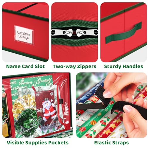 Christmas Wrapping Paper Storage Container, 40 Inch Organizer