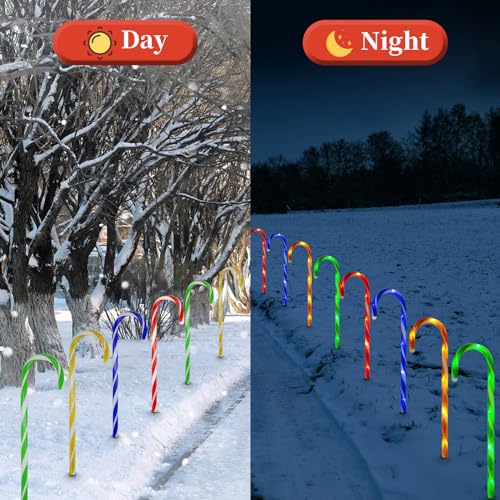 Solar Candy Cane Lights: Festive Outdoor Decor