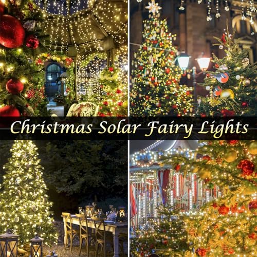 Solar Fairy Lights for Christmas Garden Decoration (Warm White)