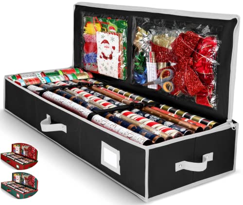 Christmas Wrapping Paper Organizer with Interior Pockets (6 Colors)