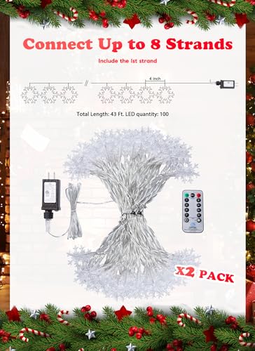 Christmas Snowflake String Lights - 2 Pack