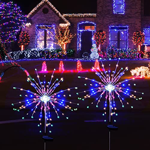 Colorful Christmas Solar Garden Lights 2-Pack 120 LED