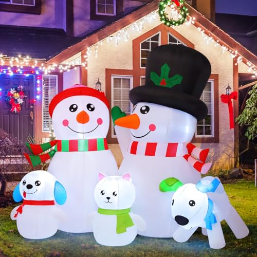 7ft Christmas Blow Up Snowman Family Inflatable