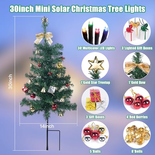 Solar Christmas Tree Lights 2 Pack Outdoor Decor