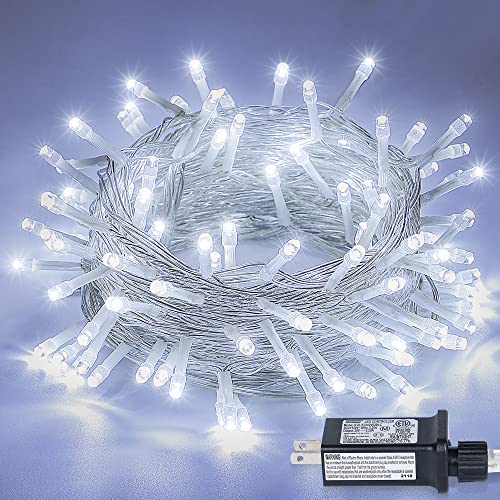 100 LED White Christmas Lights, 39ft String Lights