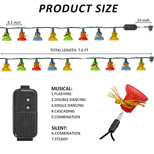 Musical Bell Lights: 7.6 FT Christmas Decoration with 7 Modes