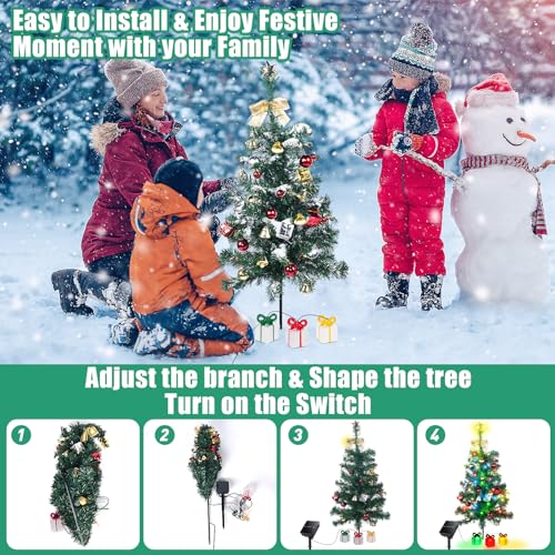 Solar Christmas Tree Lights 2 Pack Outdoor Decor