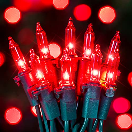 Red Christmas Mini String Lights - Waterproof, Indoor/Outdoor