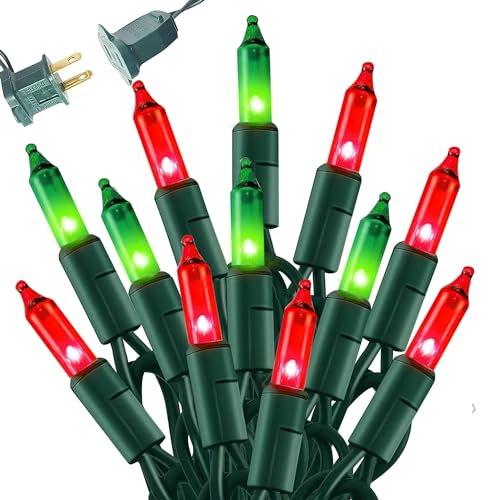 Bright Red and Green Christmas Mini String Lights