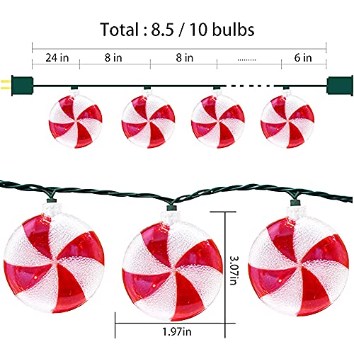Christmas Candy String Lights, 8.5Ft UL Listed Warm White