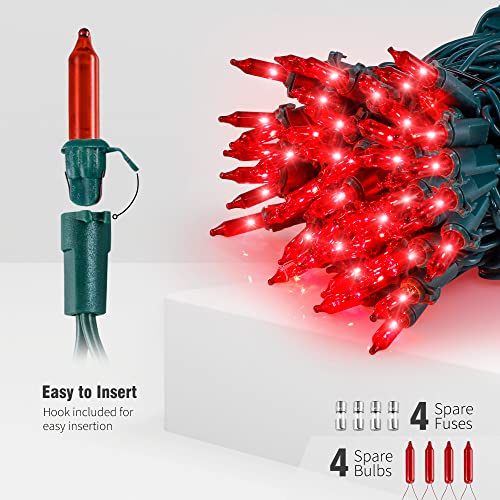 Red Christmas Mini String Lights - Waterproof, Indoor/Outdoor