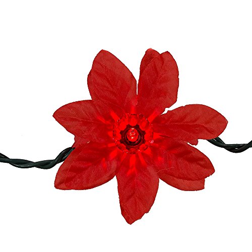 Christmas Kurt Adler Red Poinsettia Light Set