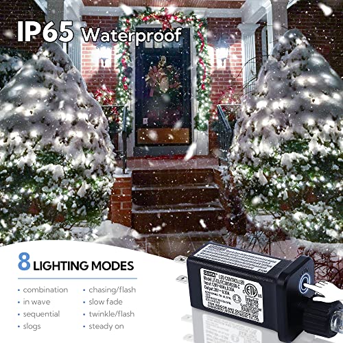 100 LED White Christmas Lights, 39ft String Lights