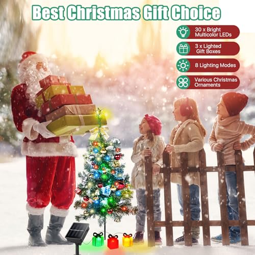 Solar Christmas Tree Lights 2 Pack Outdoor Decor