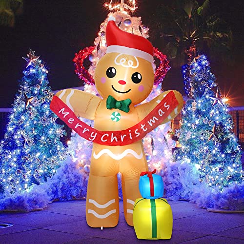 Giant Gingerbread Man Inflatable - Festive Outdoor Decor
