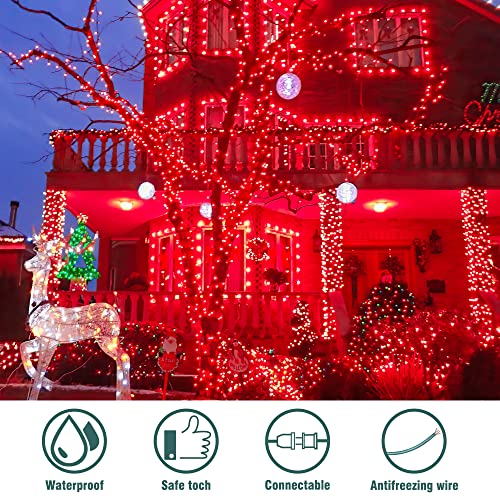 Red Christmas Mini String Lights - Waterproof, Indoor/Outdoor