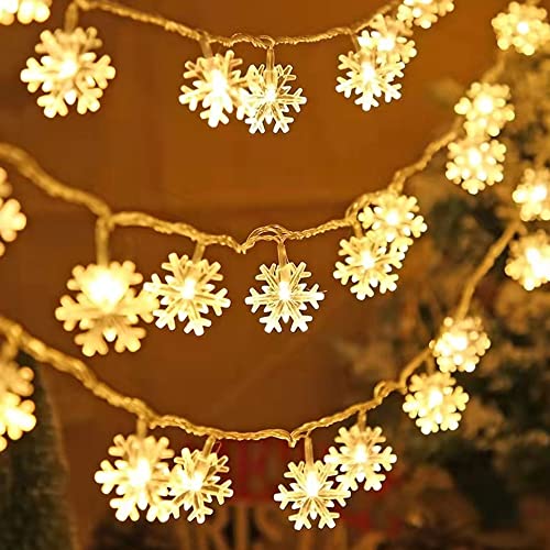 Christmas Snowflake String Lights - 100 LED, 8 Modes