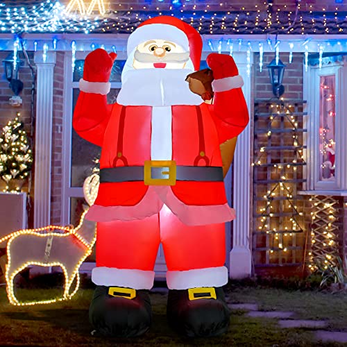 6.6FT Inflatable Santa Claus Decoration with Gift Bag