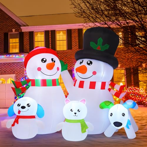 7ft Christmas Blow Up Snowman Family Inflatable